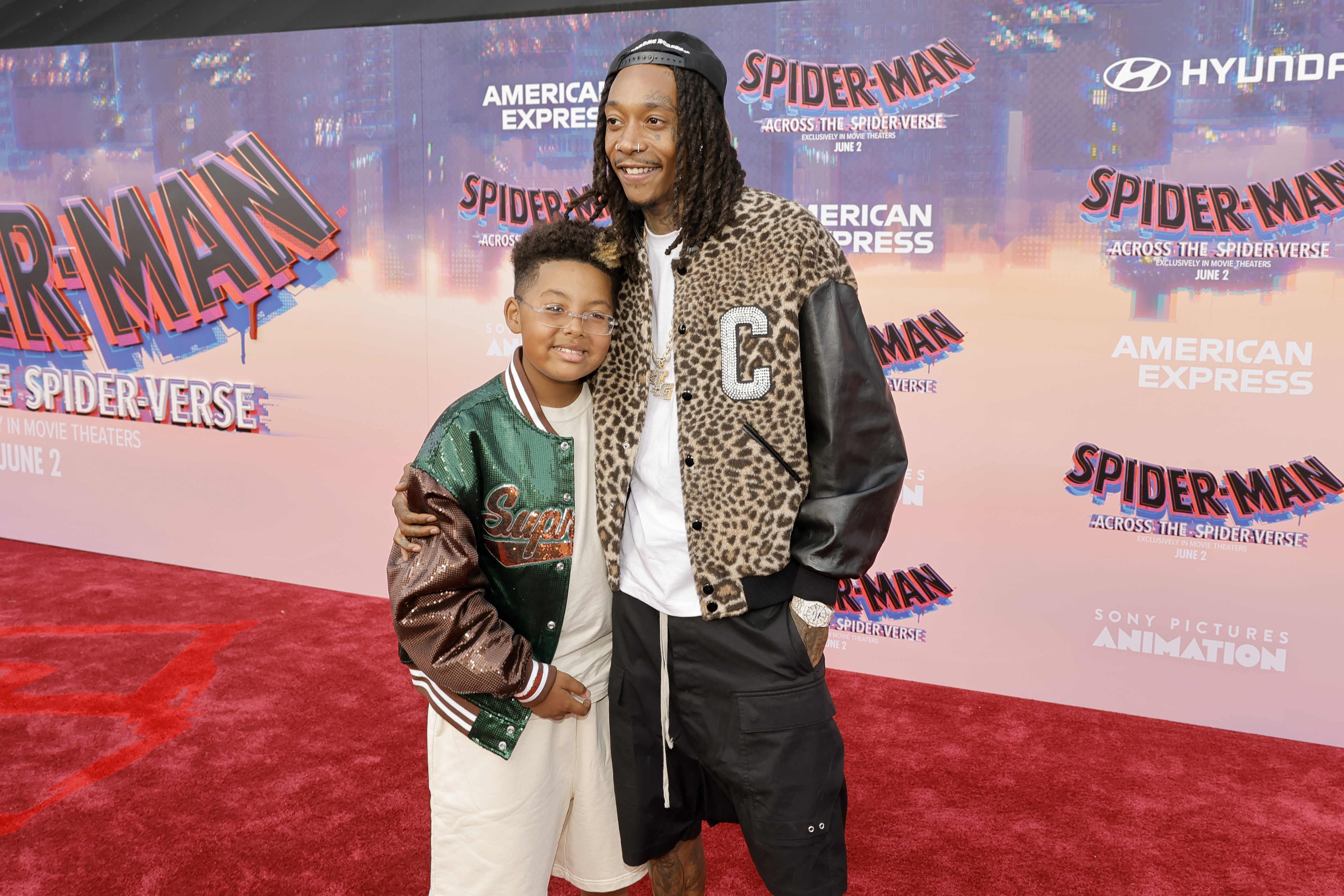 Sebastian Thomaz and Wiz Khalifa at the world premiere of "Spider-Man: Across The Spider-Verse" at Regency Village Theatre on May 30, 2023, in Los Angeles, California. | Source: Getty Images