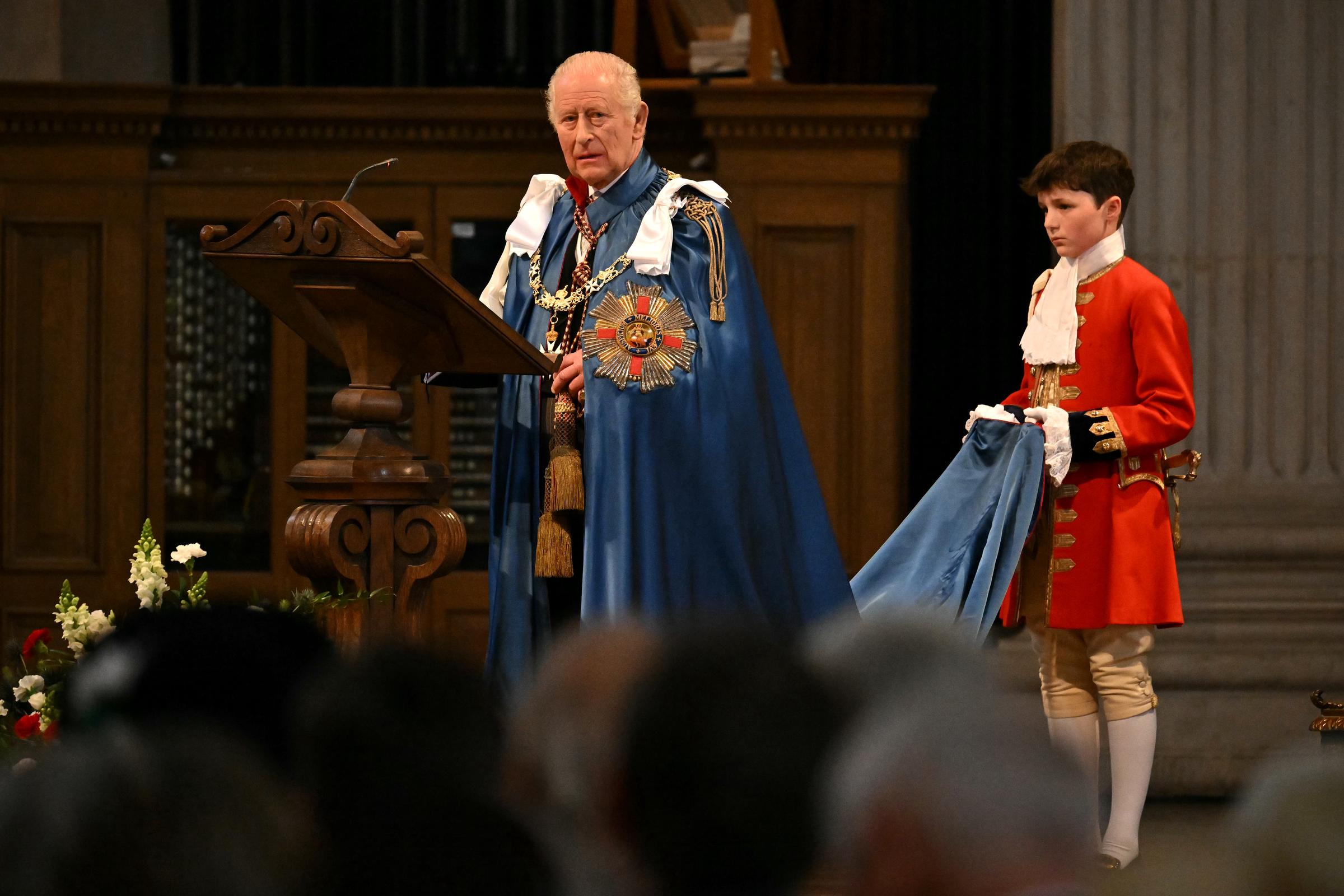 King Charles III departs from the Service For The Order of St Michael And St George at St Paul's Cathedral on May 07, 2026 in London, England | Source: Getty Images