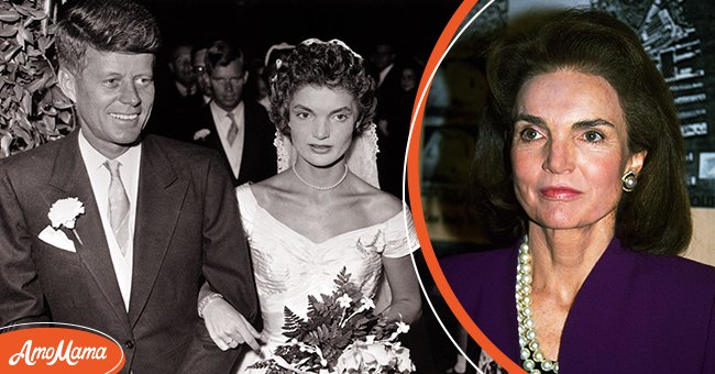 John F. Kennedy y Jacqueline Lee Bouvier se casan el 12 de septiembre de 1953 en Newport, Rhode Island [Izquierda]; Bouvier pasa a ser conocida como Jackie Onassis [Derecha]. | Foto: Getty Images