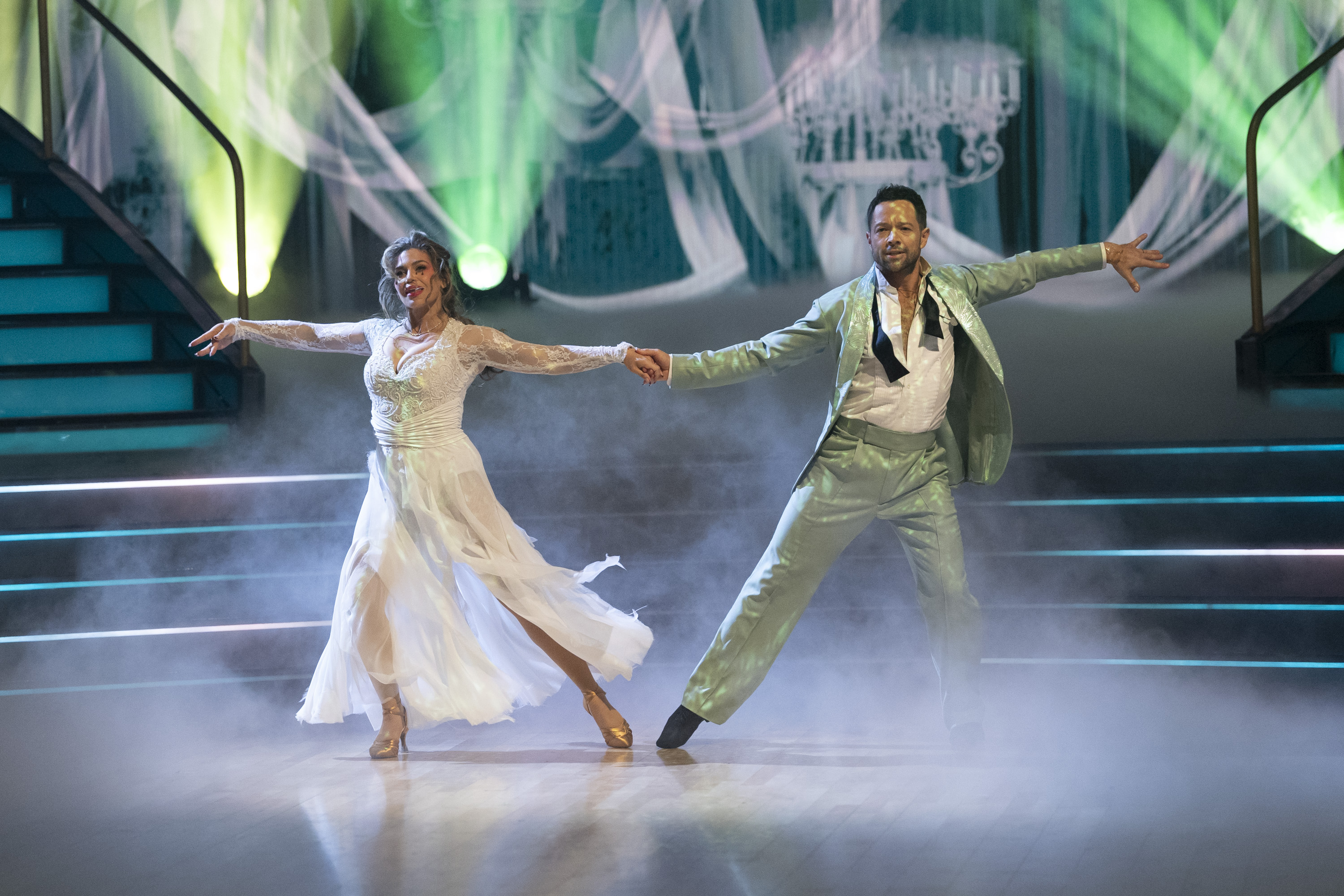 Danielle Fishel and Pasha Pashkov during "Halloween Night" on "Dancing with the Stars," on	October 28, 2025. | Source: Getty Images