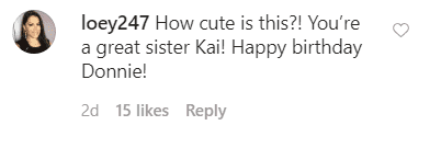 A fan comments on Kai Trump’s birthday tribute to her bother Donald Trump III | Source: Instagram.com/kaitrumpgolfer