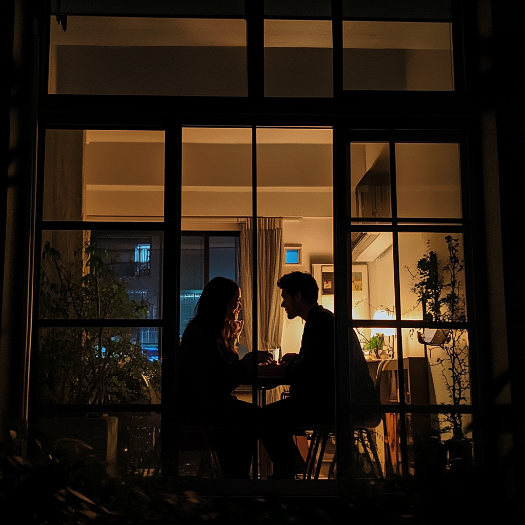 Couple enjoying dinner together | Source: Midjourney