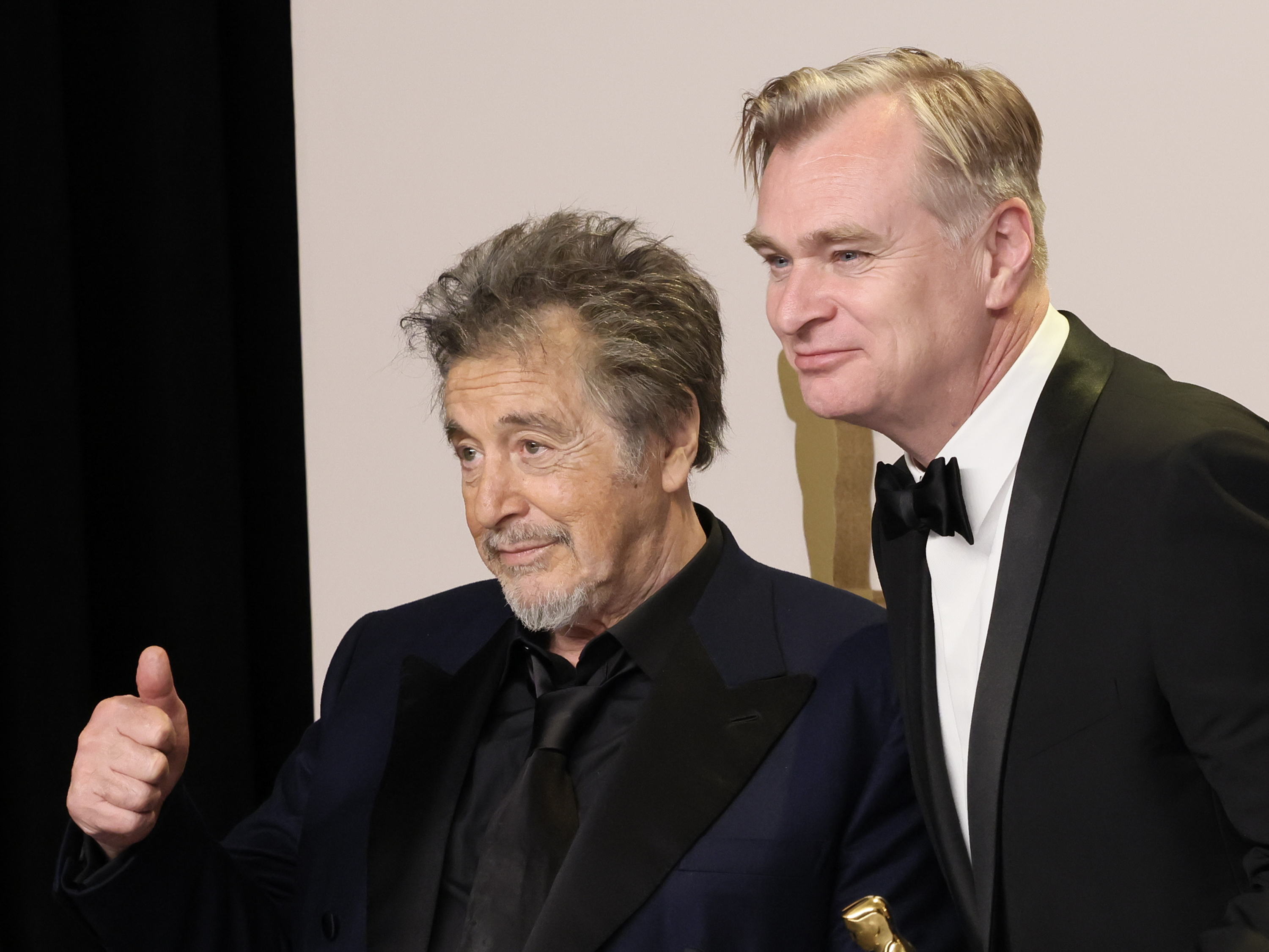 Christopher Nolan poses with Al Pacino during the 96th Annual Academy Awards on March 10, 2024 in Hollywood, California | Source: Getty Images