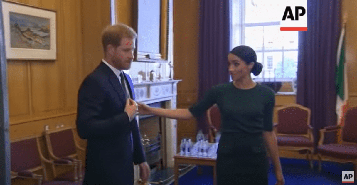 Prince Harry and Meghan Markle meeting the Irish PM Varadkar in Dublin, Ireland on July 10, 2018. | Source: youtube.com/AP Archive