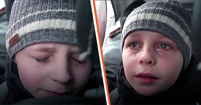 A young Ukrainian boy cries as he flees the danger in his home country | Source: youtube.com/NBC News 