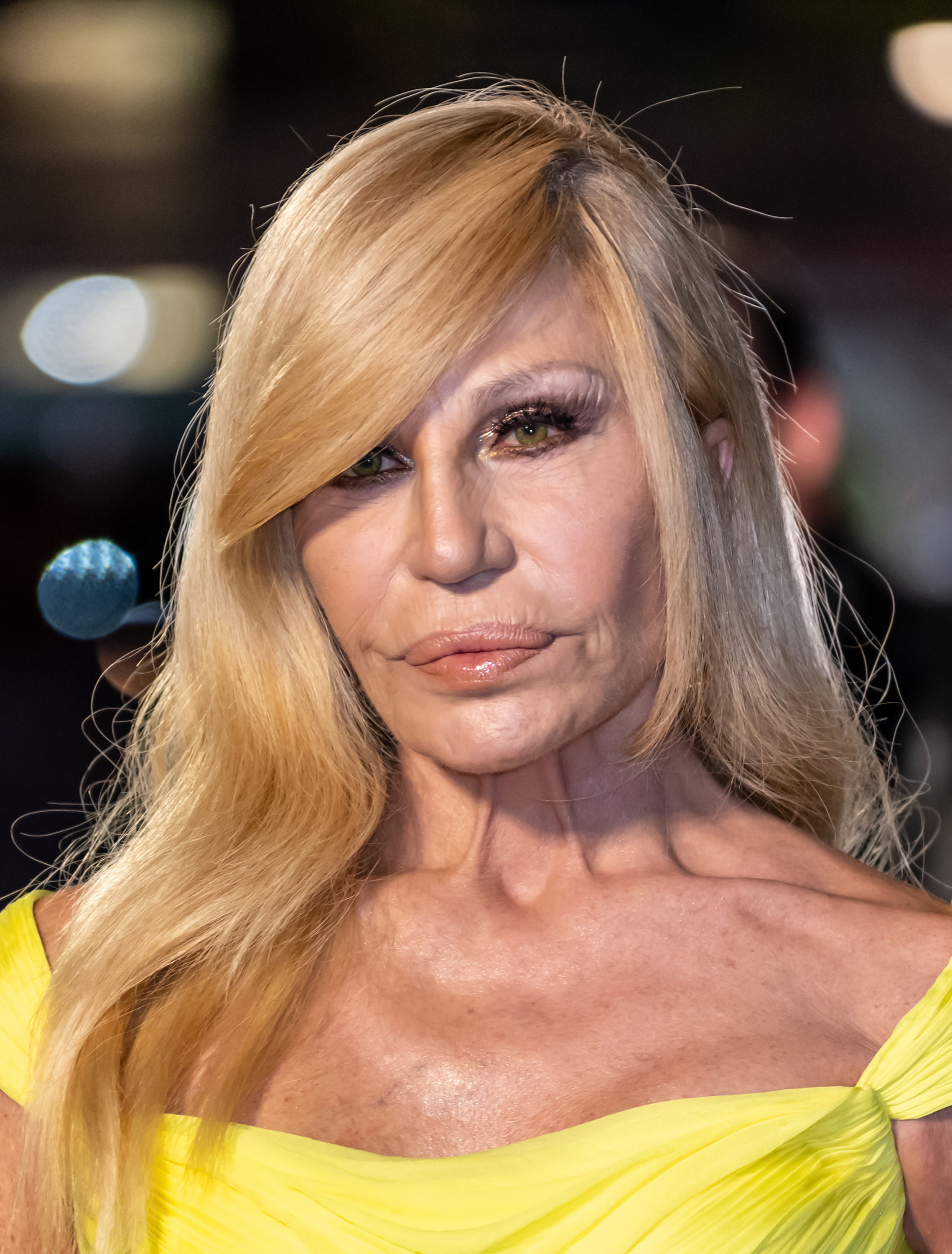 Donatella Versace is seen arriving to the Clooney Foundation for Justice's The Albies on September 26, 2024, in New York City. | Source: Getty Images