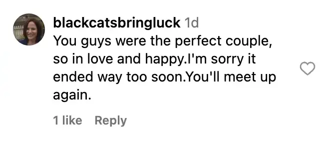 A fan's comment on Amy Yasbeck's tribute to her late husband, John Ritter's birthday and their wedding anniversary on September 18, 2023 | Source: Instagram/yasbeckamy