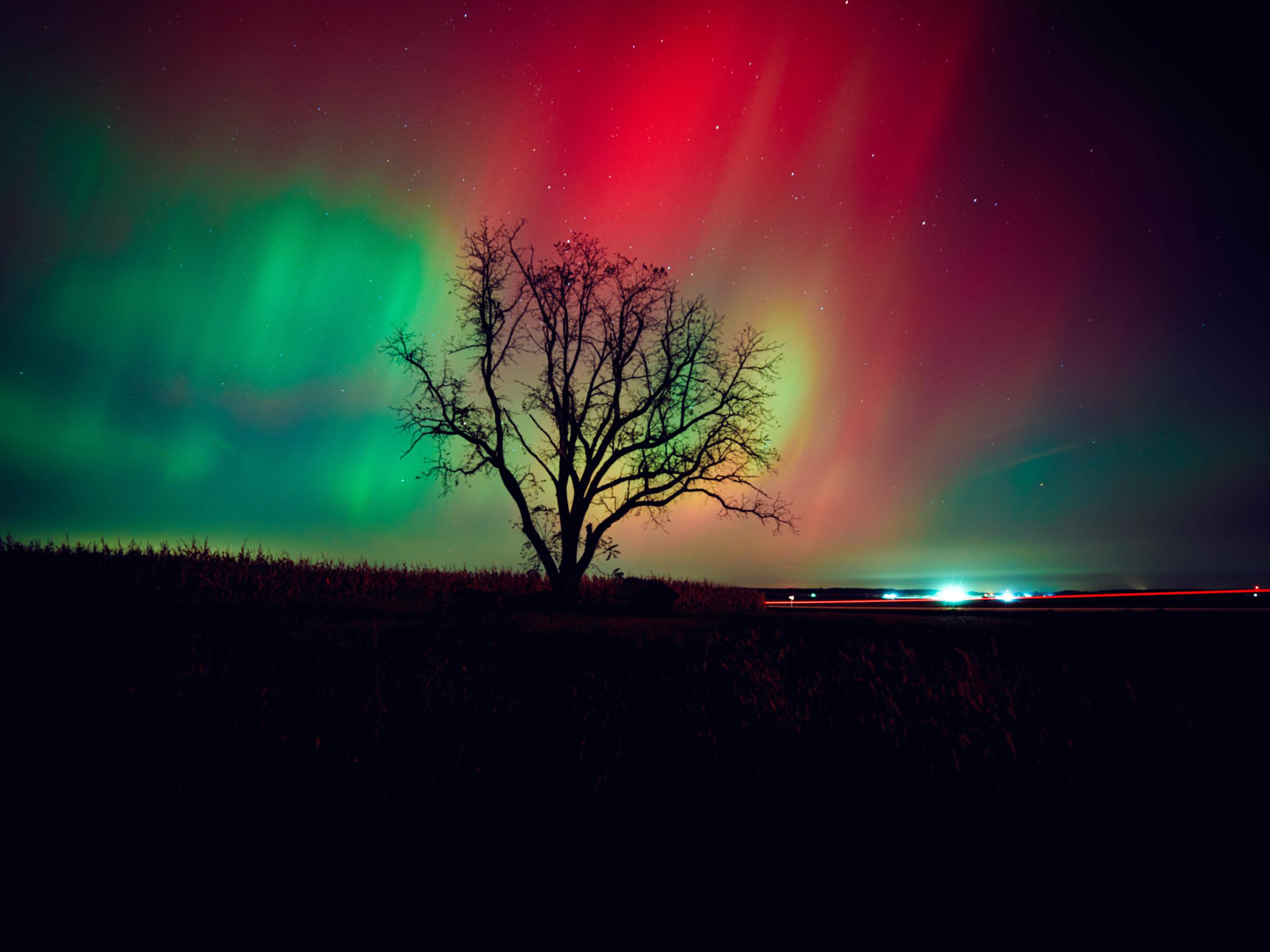 The night sky in Wisconsin glows with the Northern Lights in 2024. | Source: Getty Images