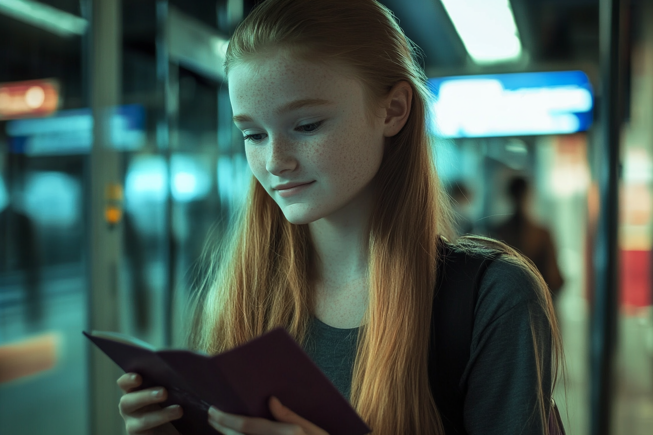 A teen girl reading a message | Source: Midjourney