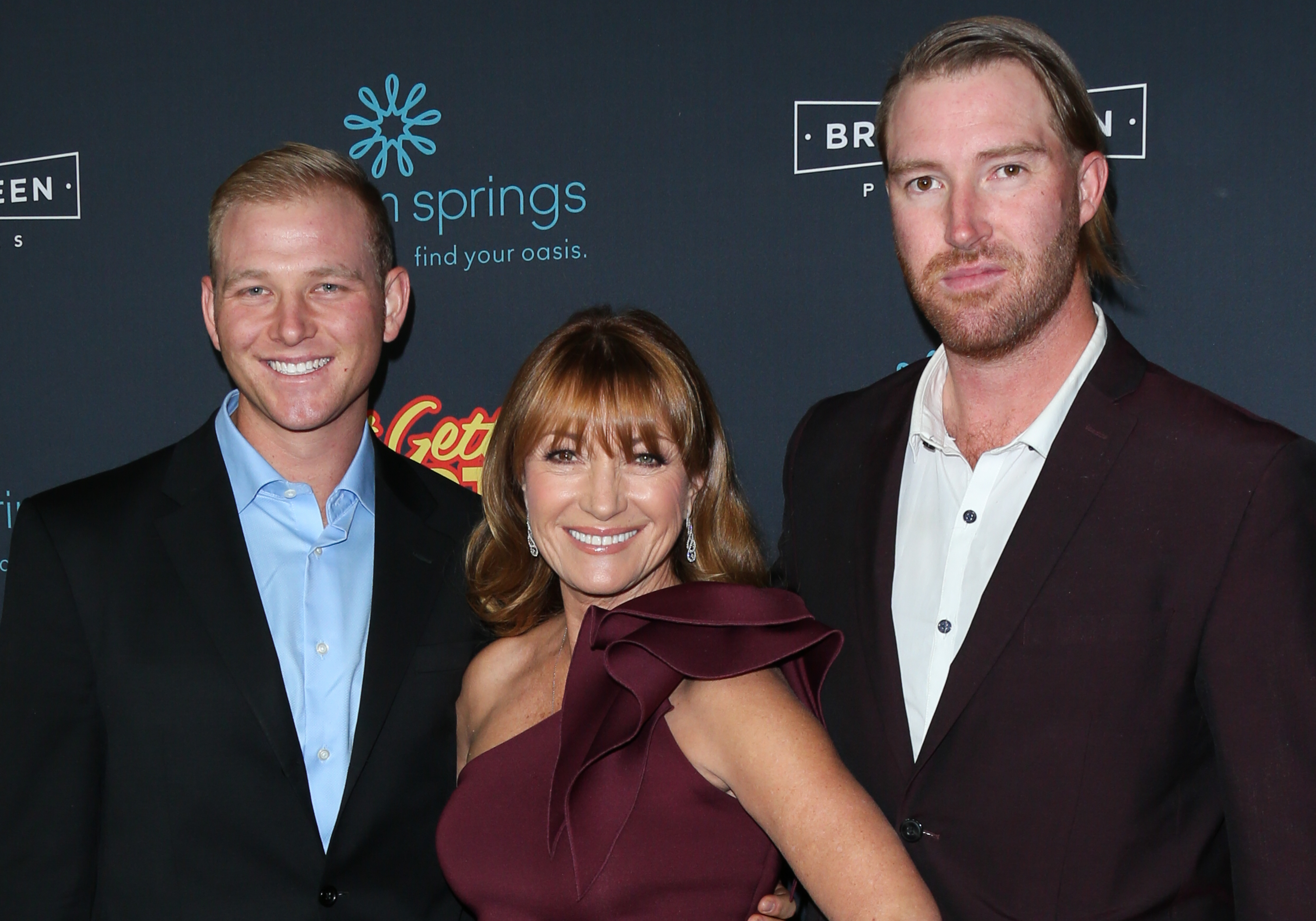 Kristopher Keach, Jane Seymour, and Sean Flynn at the premiere of "Just Getting Started" on December 7, 2017, in Hollywood, California. | Source: Getty Images