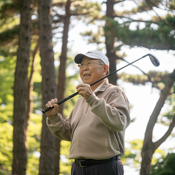 An elderly man enjoying a game of golf | Source: Midjourney