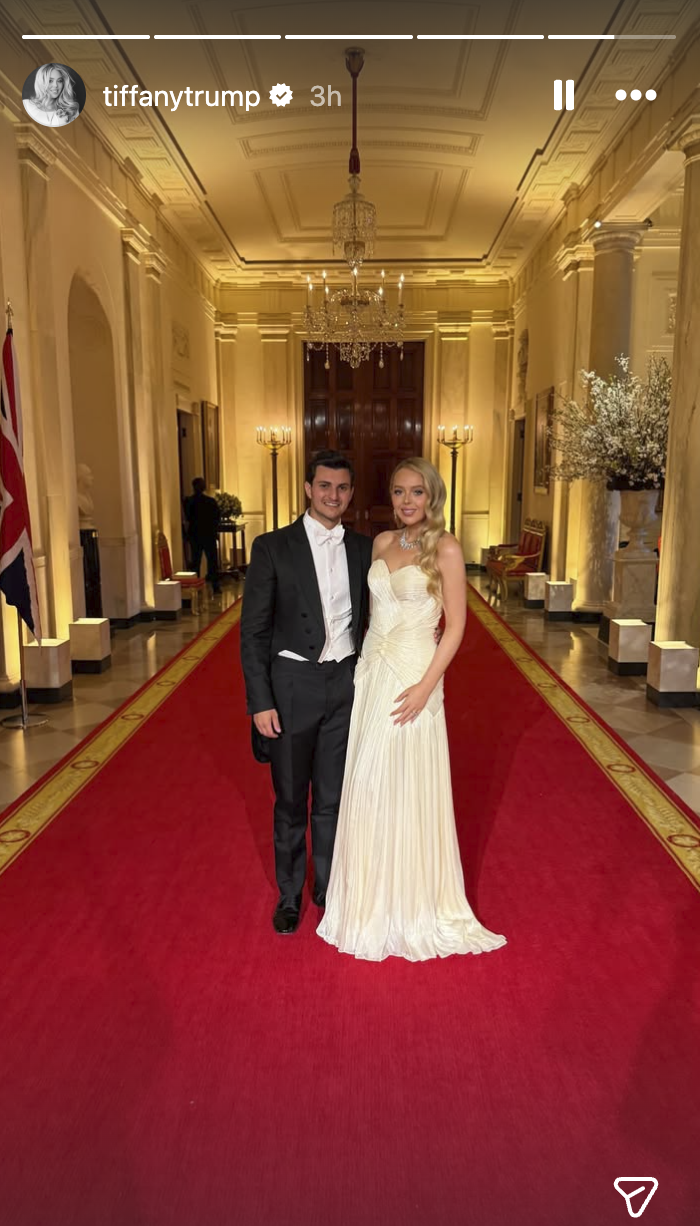 Tiffany Trump with her husband as seen in a story posted on her profile | Source: Instagram/tiffanytrump