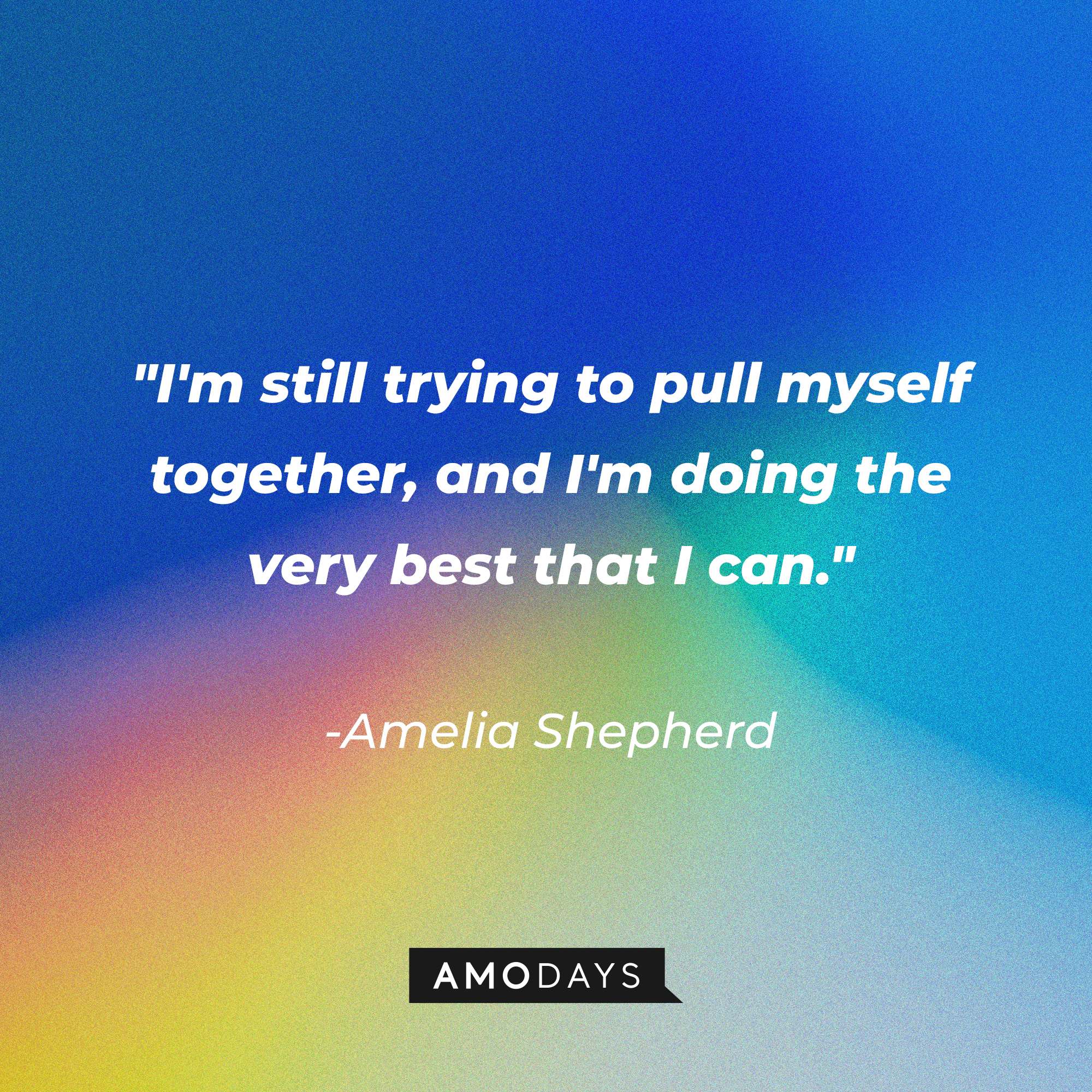 Amelia Shepherd's quote: "I'm still trying to pull myself together, and I'm doing the very best that I can." | Source: AmoDays