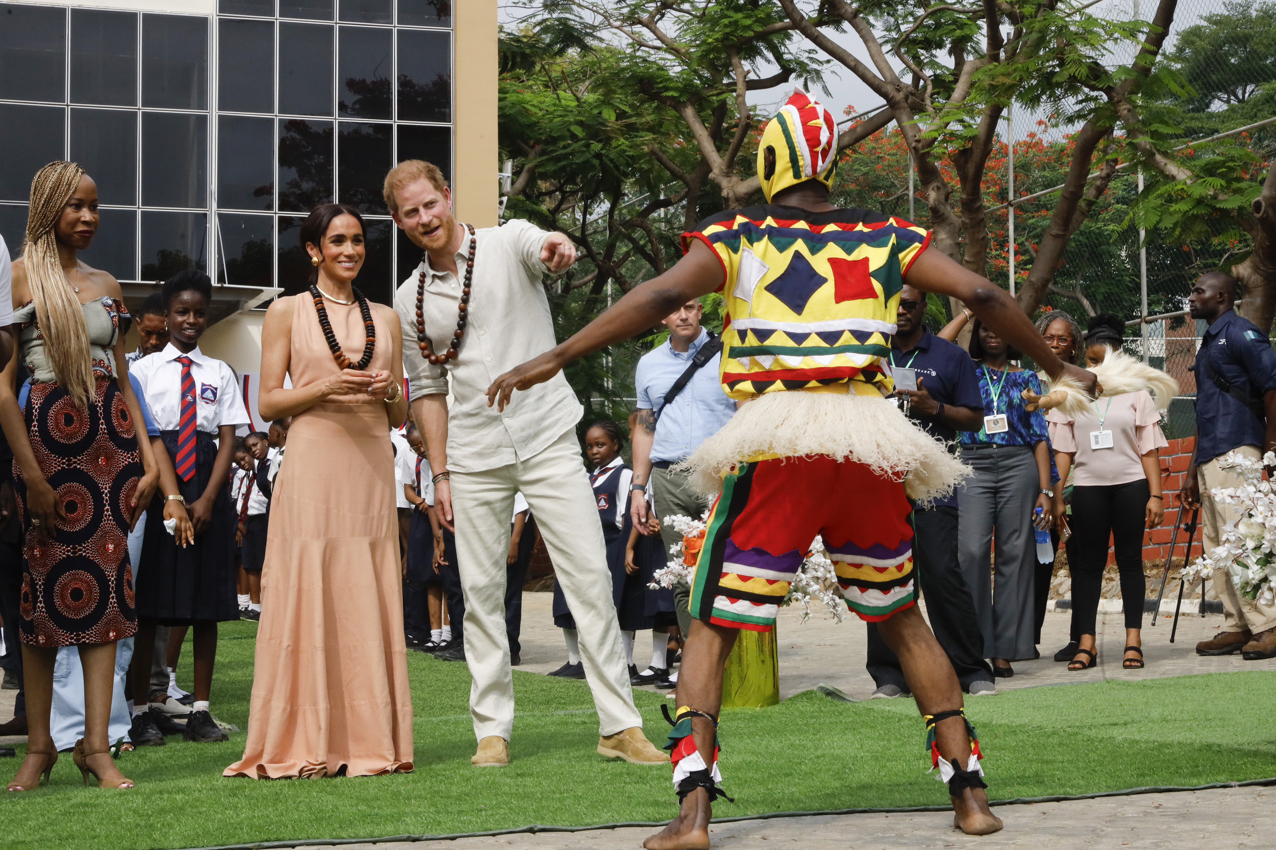 Prince Harry and Meghan, Duchess of Sussex in Abuja, Nigeria in 2024 | Source: Getty Images