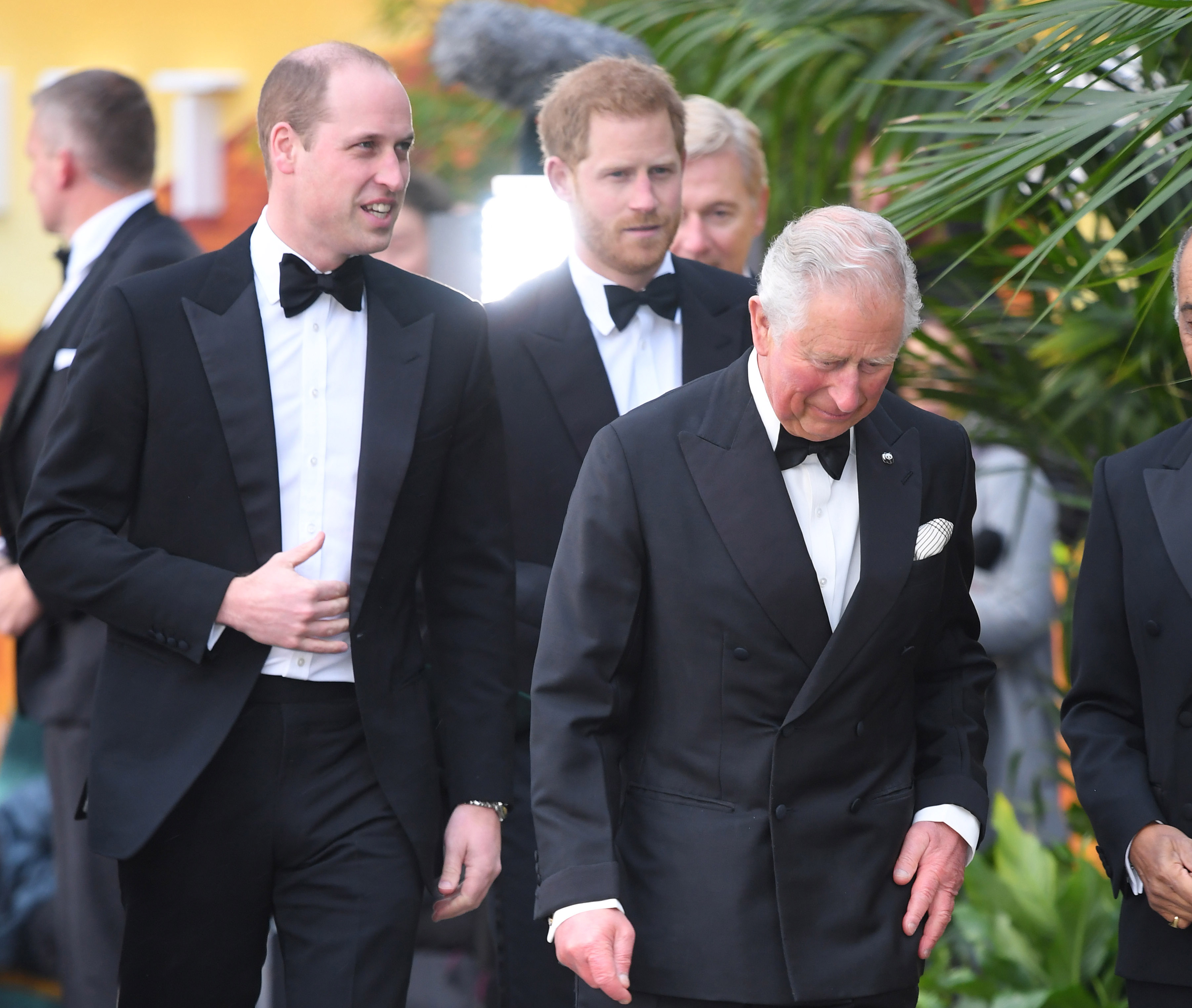 Prince William, Prince Harry, and King Charles attend the "Our Planet" global premiere at Natural History Museum on April 4, 2019 in London, England | Source: Getty Images