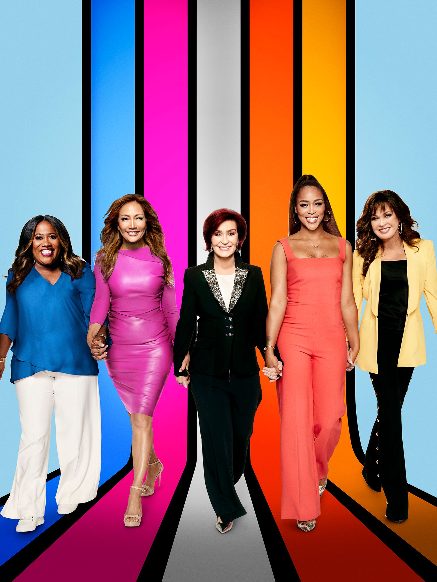 Sheryl Underwood, Carrie Ann Inaba, Sharon Osbourne, Eve Cooper, and Marie Osmond, the hosts of "The Talk." Photo taken on September 04, 2019 | Photo: Art Streiber/CBS via Getty Images