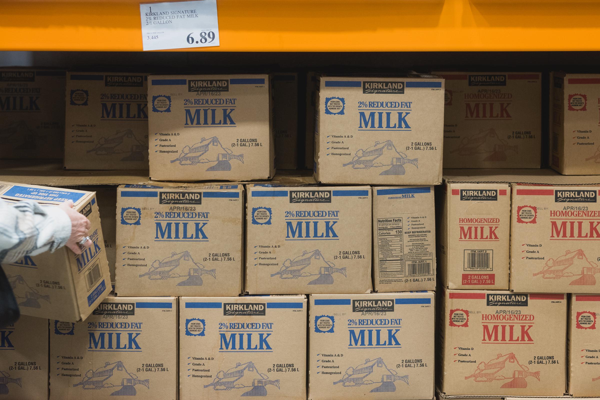 Boxes of milk at a Costco Wholesale store in Kyle, Texas on March 30, 2023 | Source: Getty Images