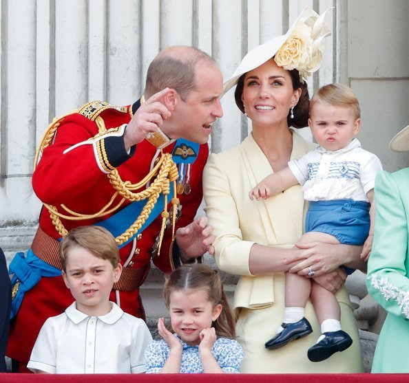  Prince William, Catherine,  Prince Louis, Prince George and Princess Charlotte at Trooping The Colour, on June 8, 2019 | Photo: Getty Images