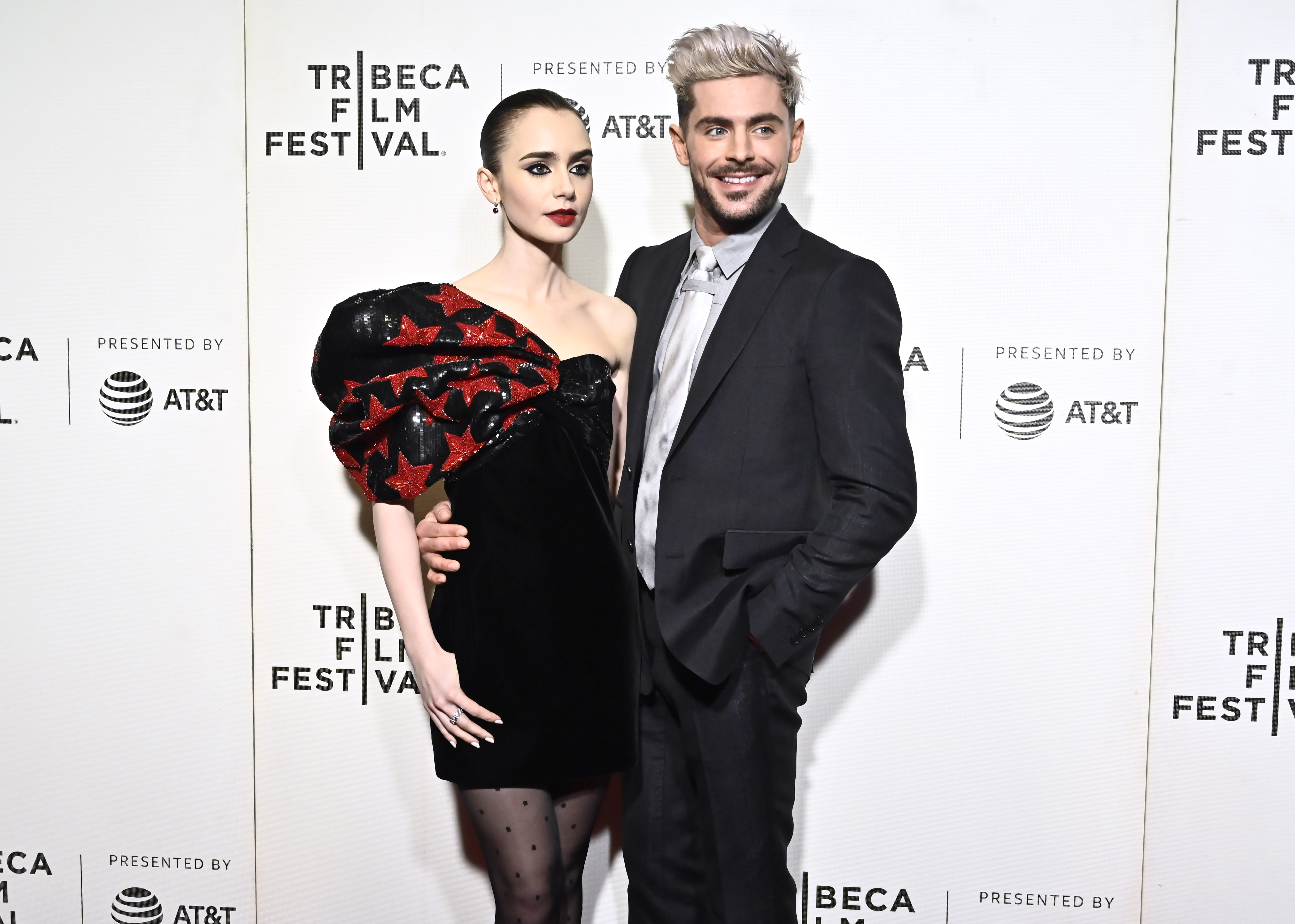 Lily Collins and Zac Efron attend Netflix's "Extremely Wicked, Shockingly Evil and Vile" premiere at BMCC Tribeca Performing Arts Center. on May 02, 2019. in New York City. | Source: Getty Images