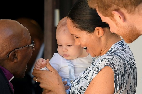 Prince Harry, Duchess Meghan, their baby son Archie, and Archbishop Desmond Tutu on September 25, 2019 in Cape Town, South Africa | Source: Getty Images