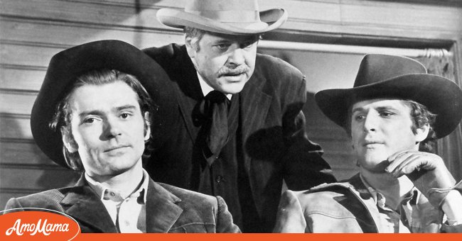 Photo of Pete Duel, William Windom and Ben Murphy from the television series "Alias Smith and Jones" on March 25, 1971. | Source: Getty Images