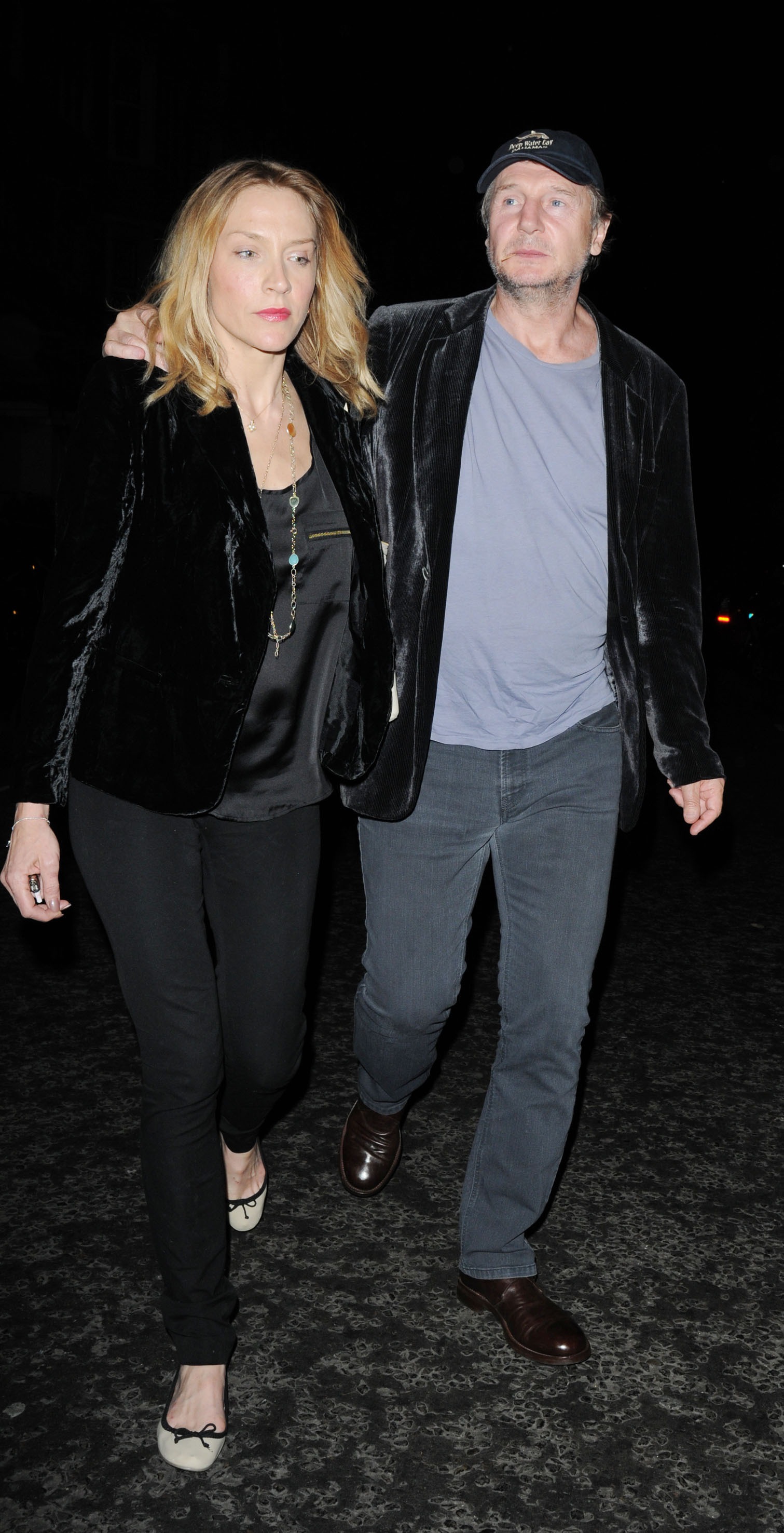 Liam Neeson and Freya St. Johnson at Scotts Restaurant in London on March 30, 2012 | Source: Getty Images