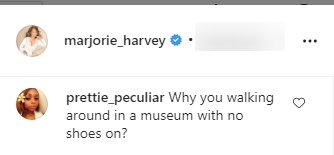 A fan's comment on Marjorie Harvey's recent post showing her home. | Photo: Instagram/Marjorie_harvey