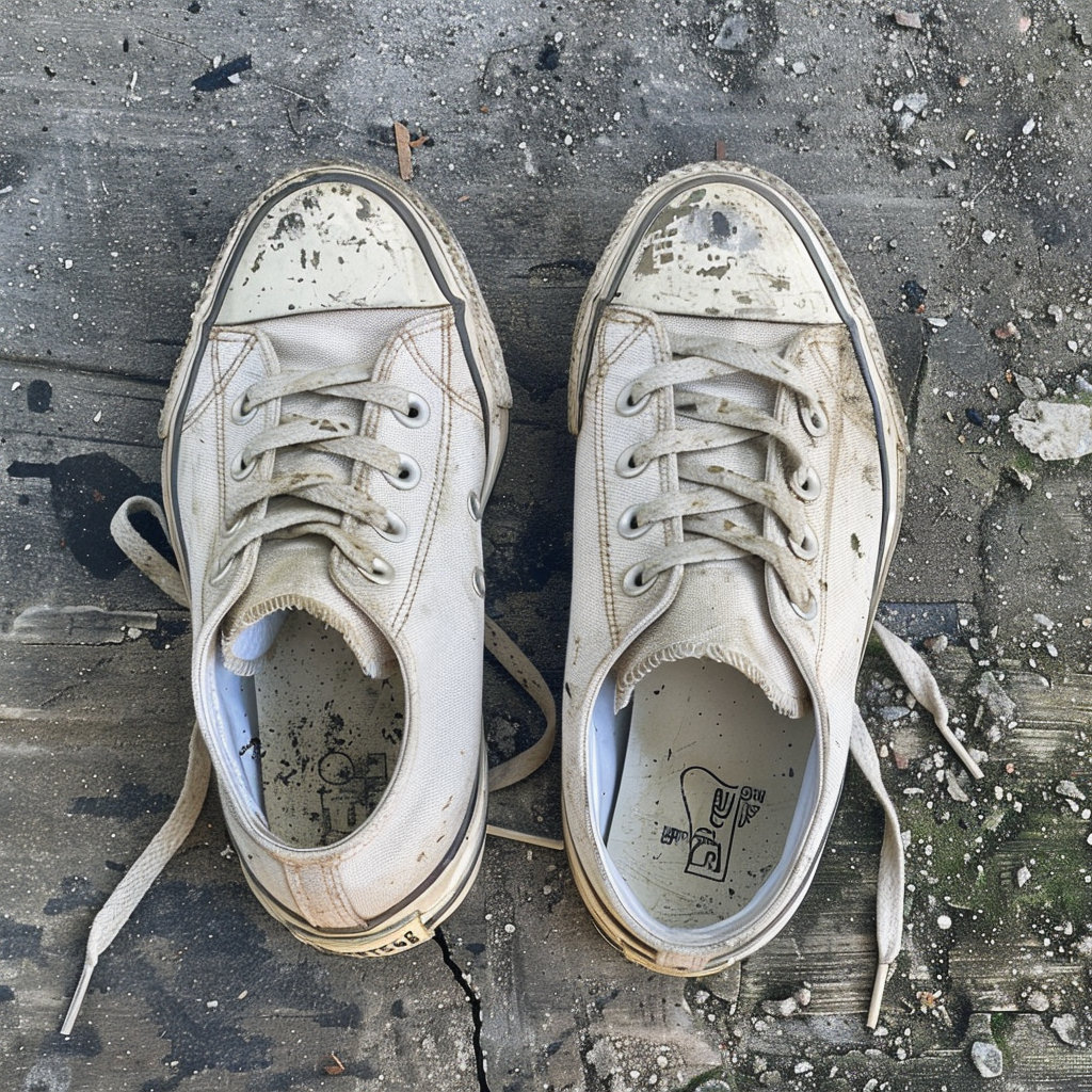 A pair of dirty shoes | Source: Midjourney