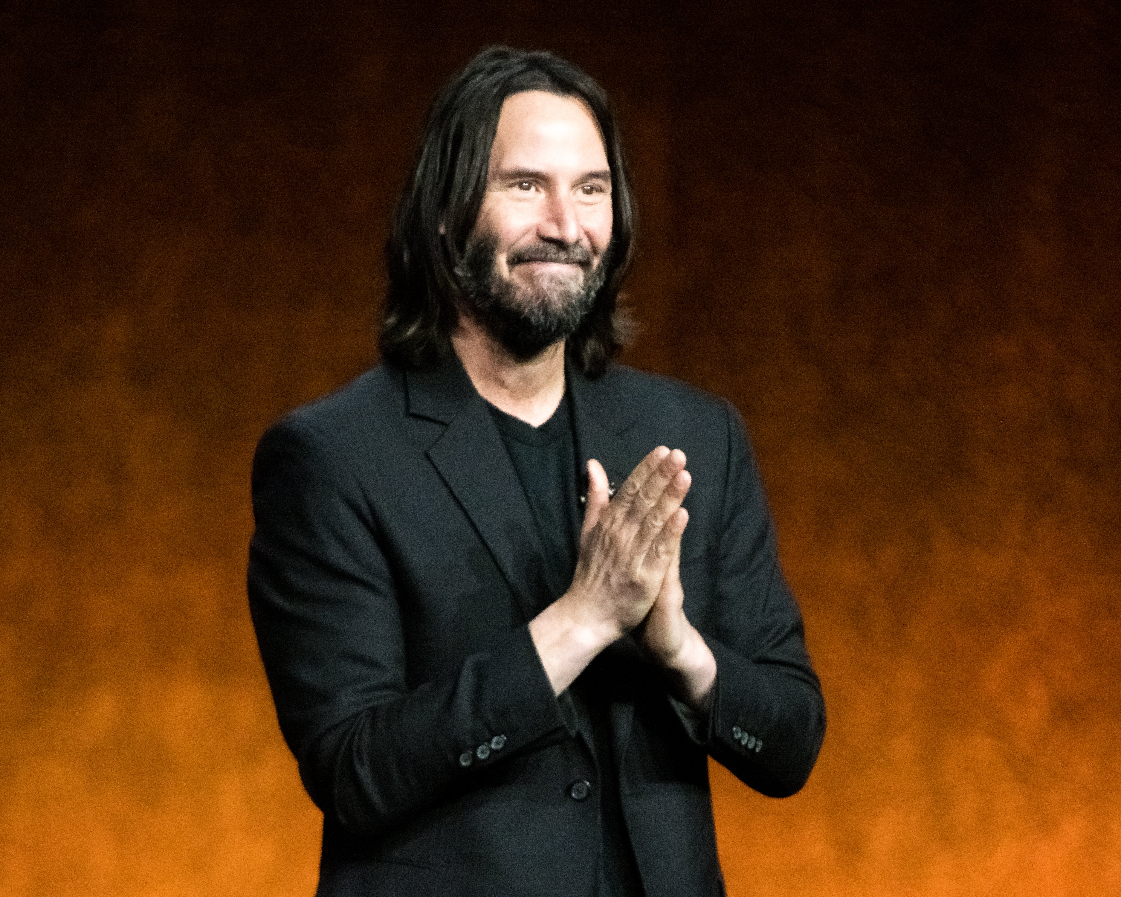 Actor Keanu Reeves presents the movie "John Wick: Chapter 4" during Lionsgate exclusive presentation at Caesars Palace during CinemaCon 2022. | Source: Getty Images