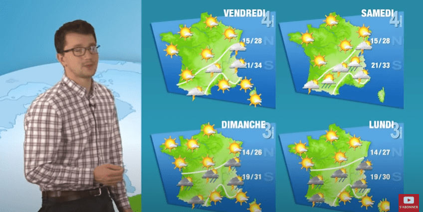 Les prévisions météo de la semaine du 6 juillet 2020 | Photo : YouTube/MÉTÉO FRANCE