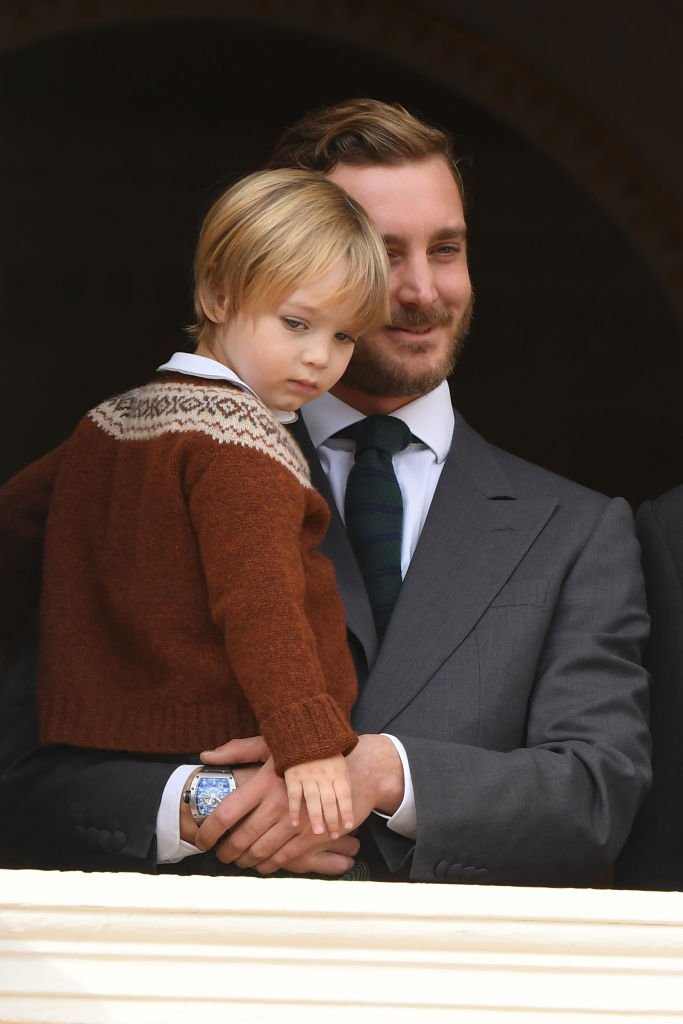 Pierre Casiraghi and son Stefano attend the Monaco National Day. | Source: Getty Images