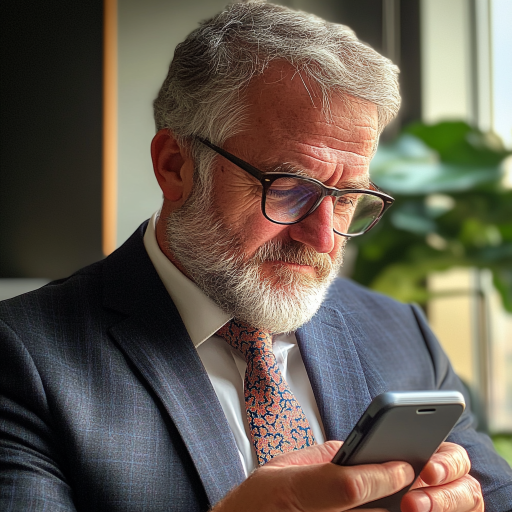 A man using a phone | Source: Midjourney