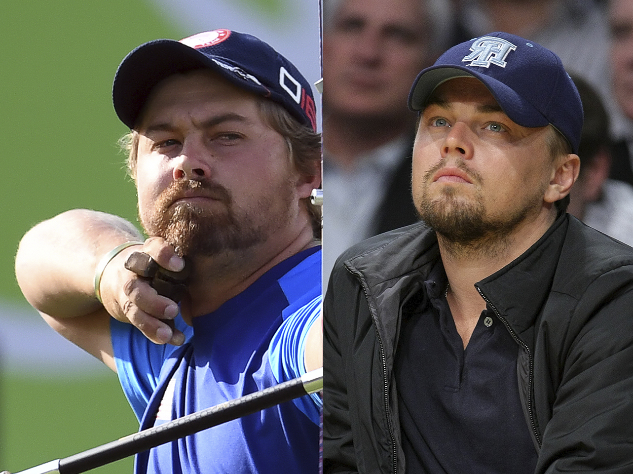 Brady Ellison at the 2016 Rio Olympic Games | Leonardo DiCaprio at the 2009 NBA Playoffs | Source: Getty Images