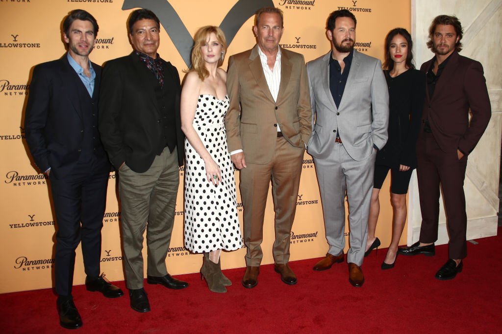 Wes Bentley, Gil Birmingham, Kelly Reilly, Kevin Costner, Cole Hauser, Kelsey Asbille and Luke Grimes attends the Premiere Party For Paramount Network's "Yellowstone" Season 2 on May 30, 2019, in Los Angeles, California. | Source: Getty Images.