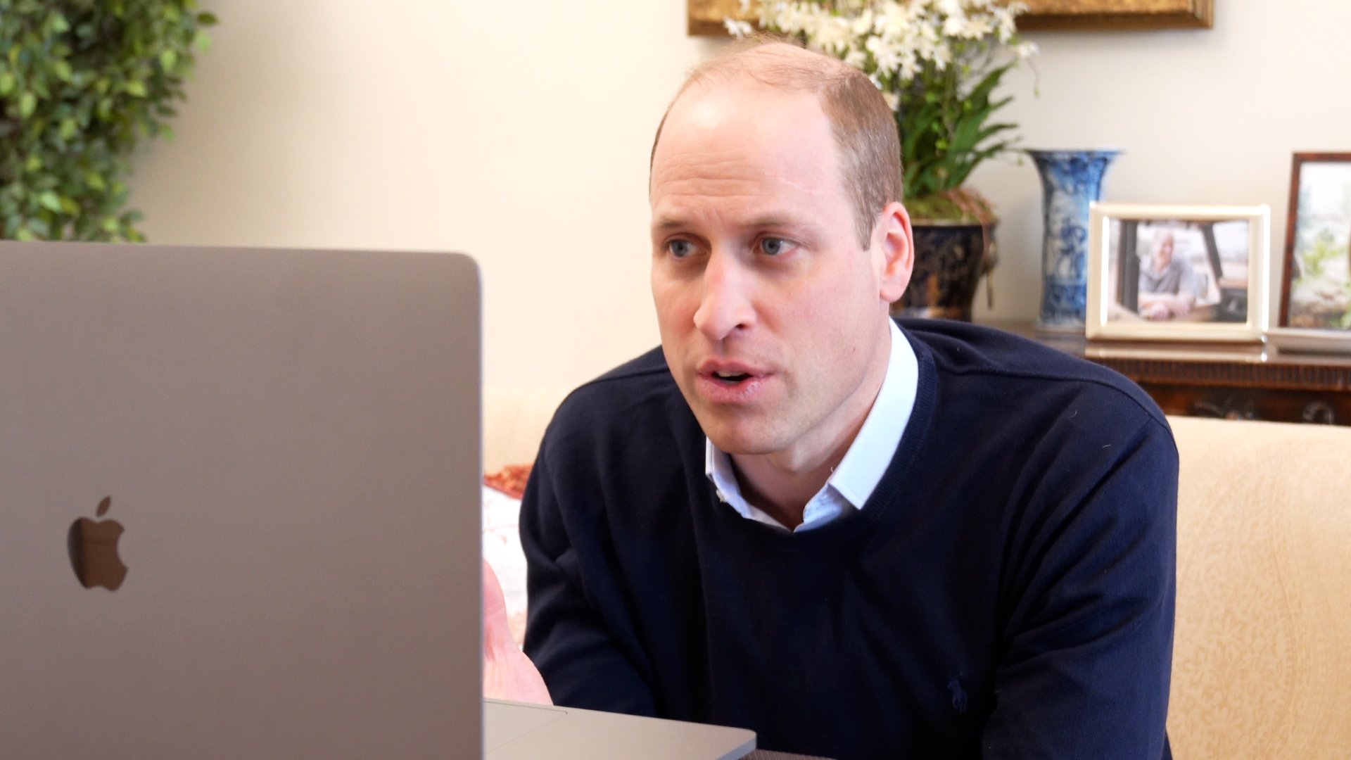 Prince William in a video call with Syrian aid workers supported by the Disasters Emergency Committee’s (DEC) Coronavirus Appeal on March 18, 2021, in the United Kingdom. | Source: Getty Images