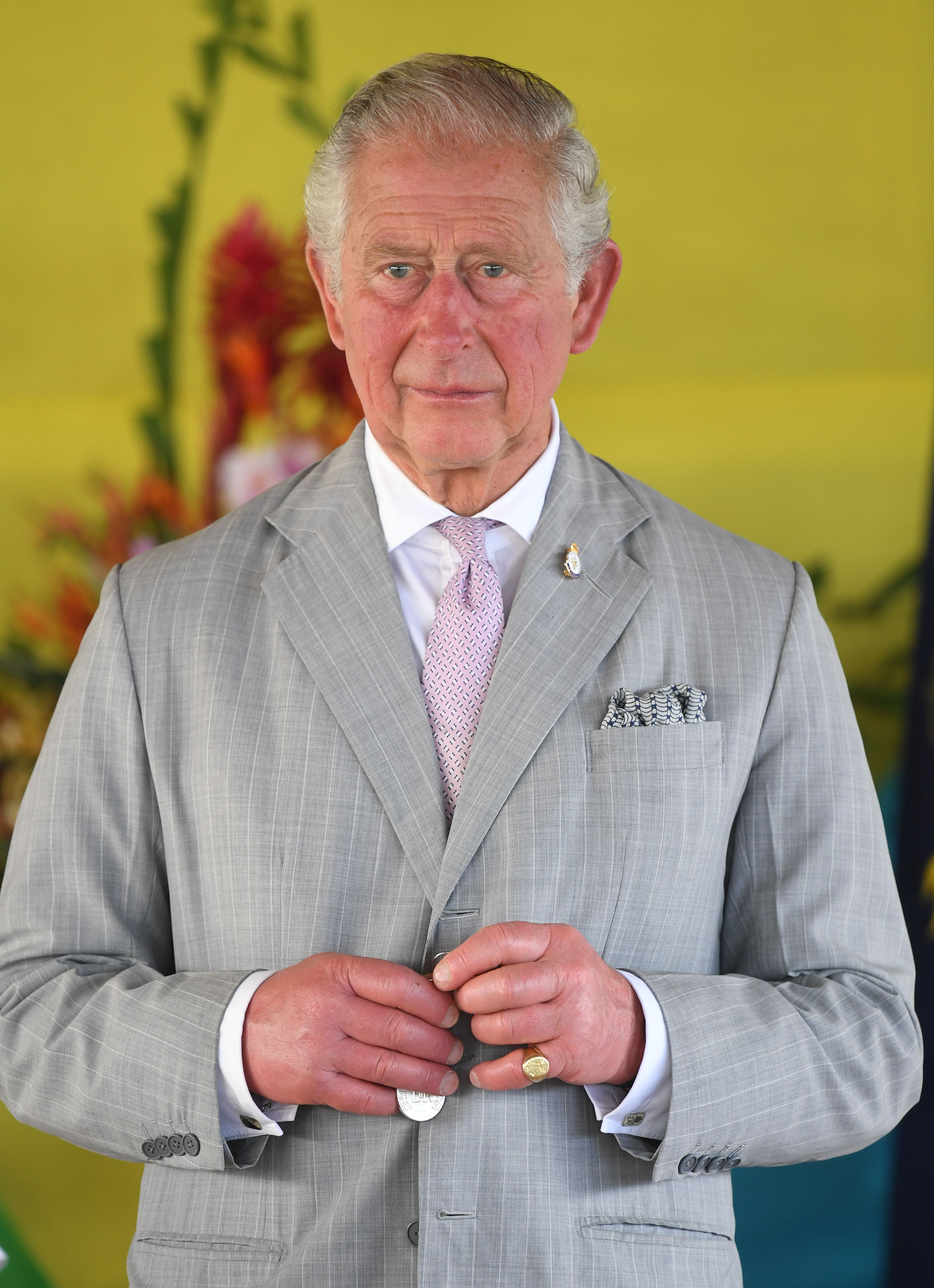 Prince Charles, Prince of Wales, undertakes a series of Investitures during a ceremony at the Recreational Leaf Hut in Honiara, Guadalcanal Island, Solomon Islands, on November 24, 2019. | Source: Getty Images