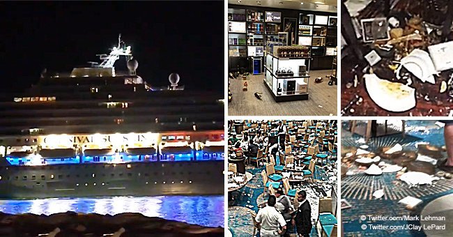 Passengers terrified when cruise ship tilts to one side causing chaos onboard