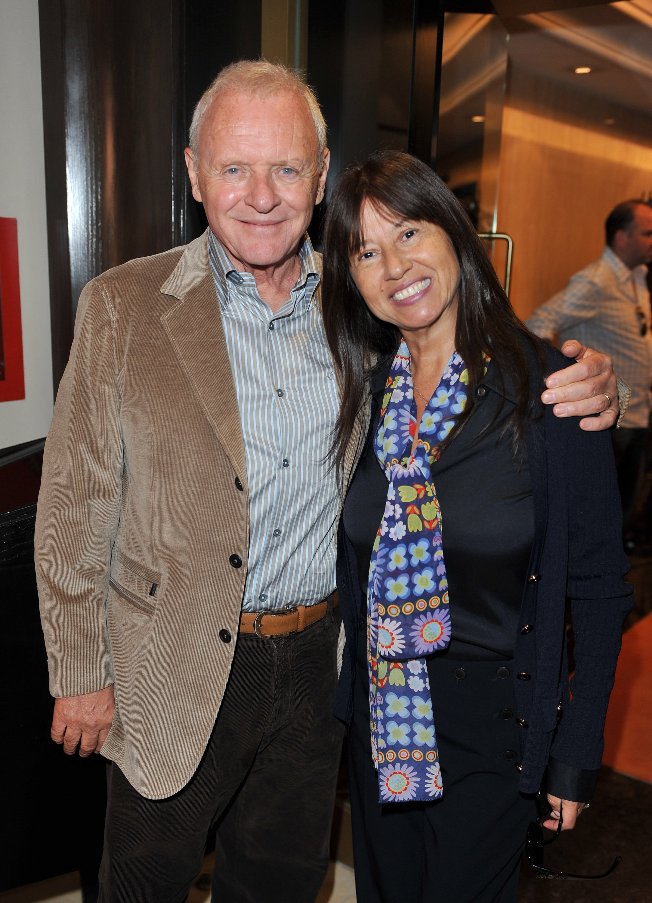 Anthony Hopkins and Stella Arroyave attend the George Christie Luncheon at the Four Seasons Hotel on September 11, 2010, in Toronto, Canada. | Source: Getty Images.