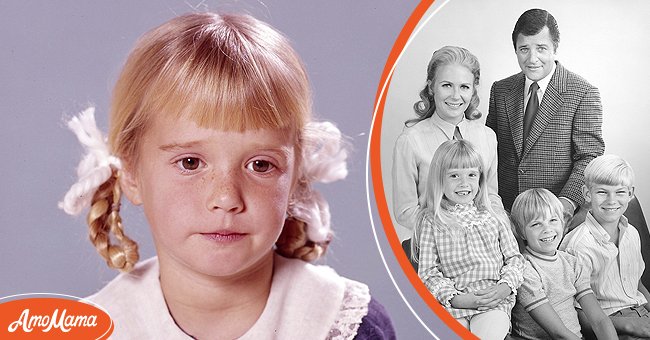 Kim Richards in a publicity portrait on  December 3, 1969 [left]. Juliet Mills, Kim Richards, Trent Lehman, Richard Long, David Doremus in a group picture[right] | Photo: Getty Images