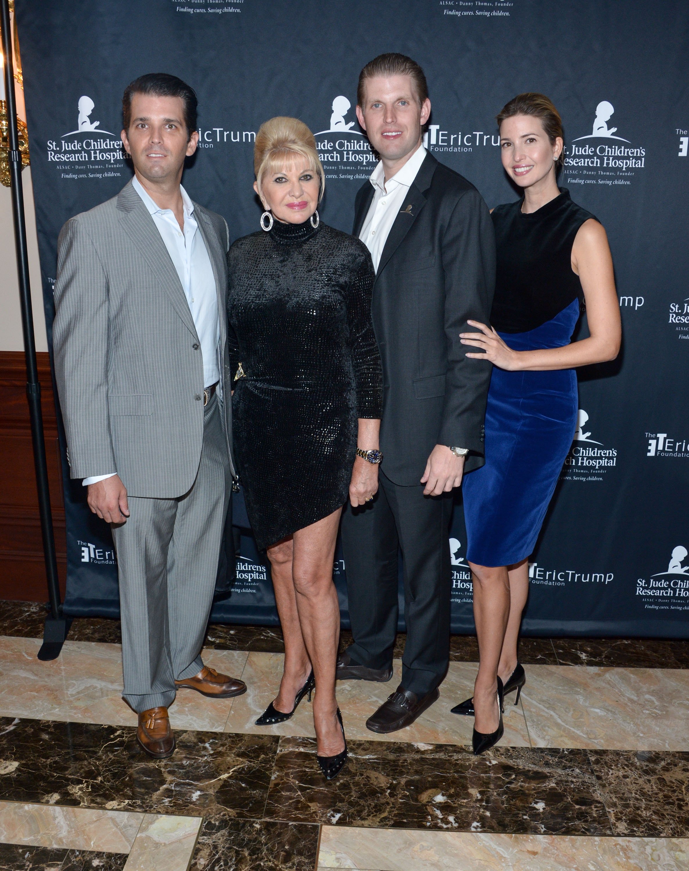 Donald Trump Jr., Ivana Trump, Eric Trump and Ivanka Trump attend the 9th Annual Eric Trump Foundation Golf Invitational Auction & Dinner at Trump National Golf Club Westchester on September 21, 2015 in Briarcliff Manor, New York.┃Source: Getty Images