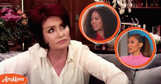 A picture of Sharon Osbourne during an interview with Megyn Kelly. Inserts: Sheryl Underwood and Holly Robinson Peete | Photo:  youtube.com/Megyn Kelly, youtube.comEntertainment Tonight