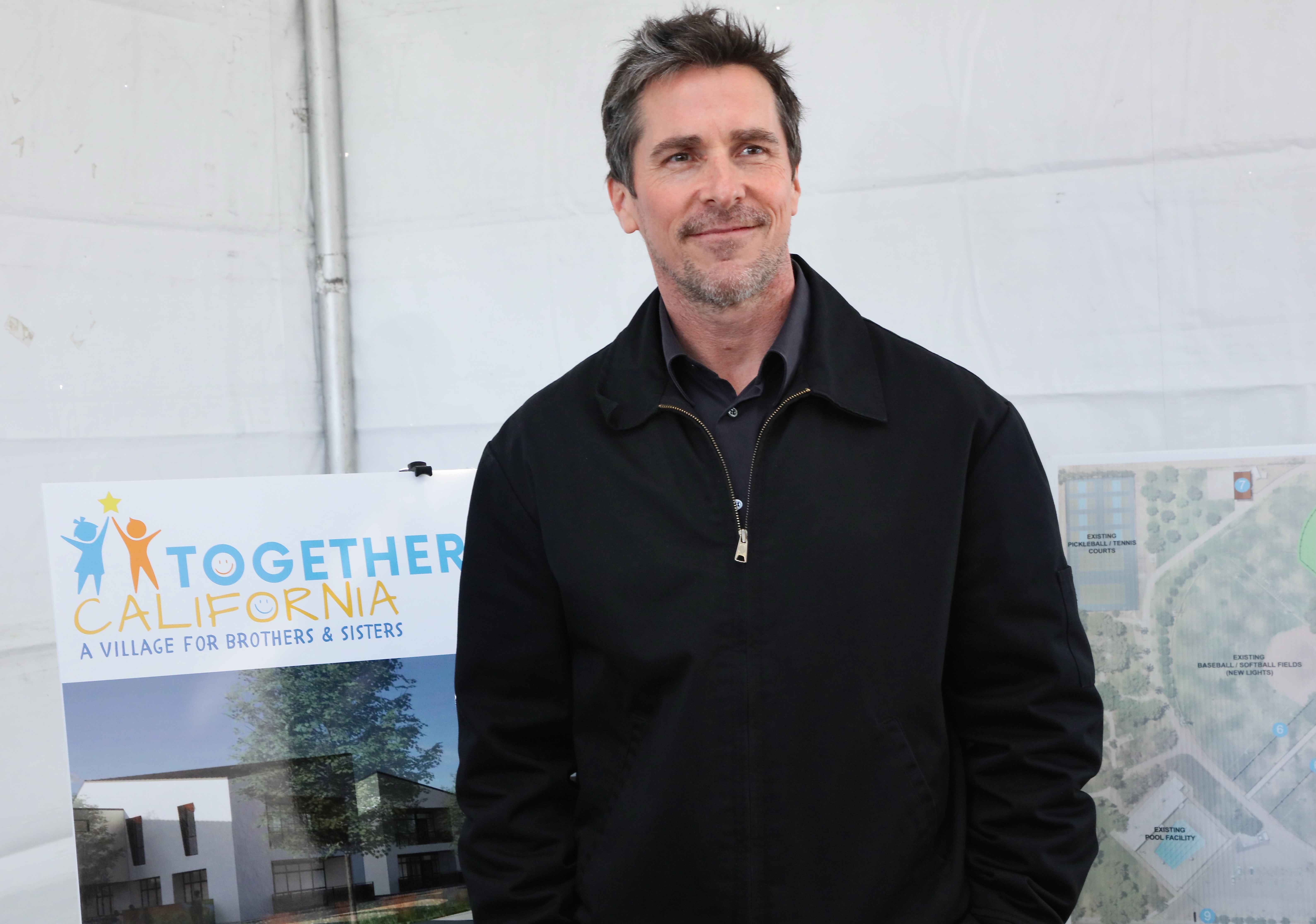 Christian Bale at Together California's Foster Care Center Ground Breaking event on February 7, 2024, in Palmdale. | Source: Getty Images