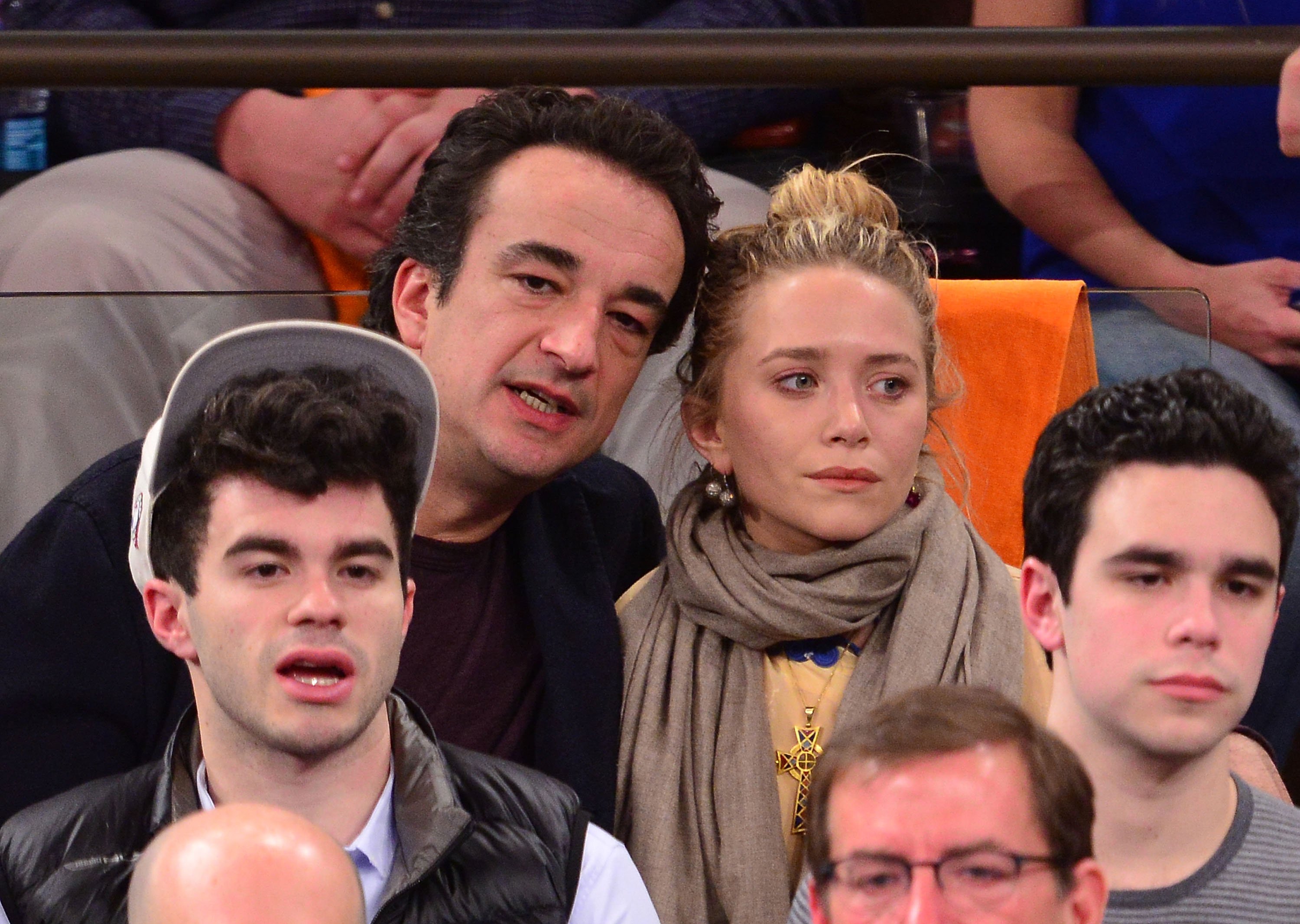 Olivier Sarkozy and Mary-Kate Olsen attending the Boston Celtics vs New York Knicks Playoff Game at Madison Square Garden on April 23, 2013 in New York City. / Source: Getty Images