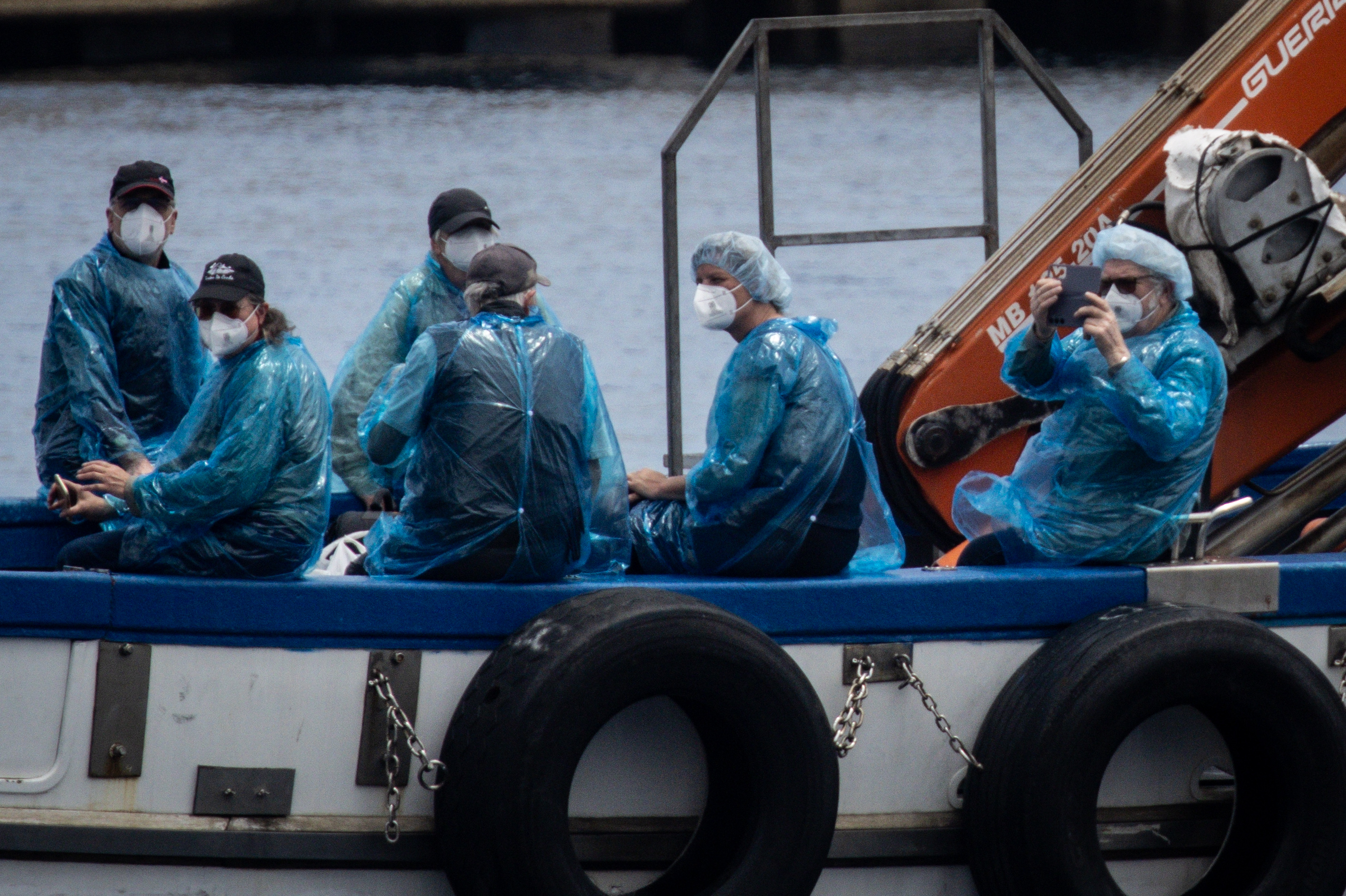 Passengers are evacuated by small boat from the MV Hondius in the Granadilla Port on May 10, 2026 in Tenerife, part of the Canary Islands, Spain. | Source: Getty Images