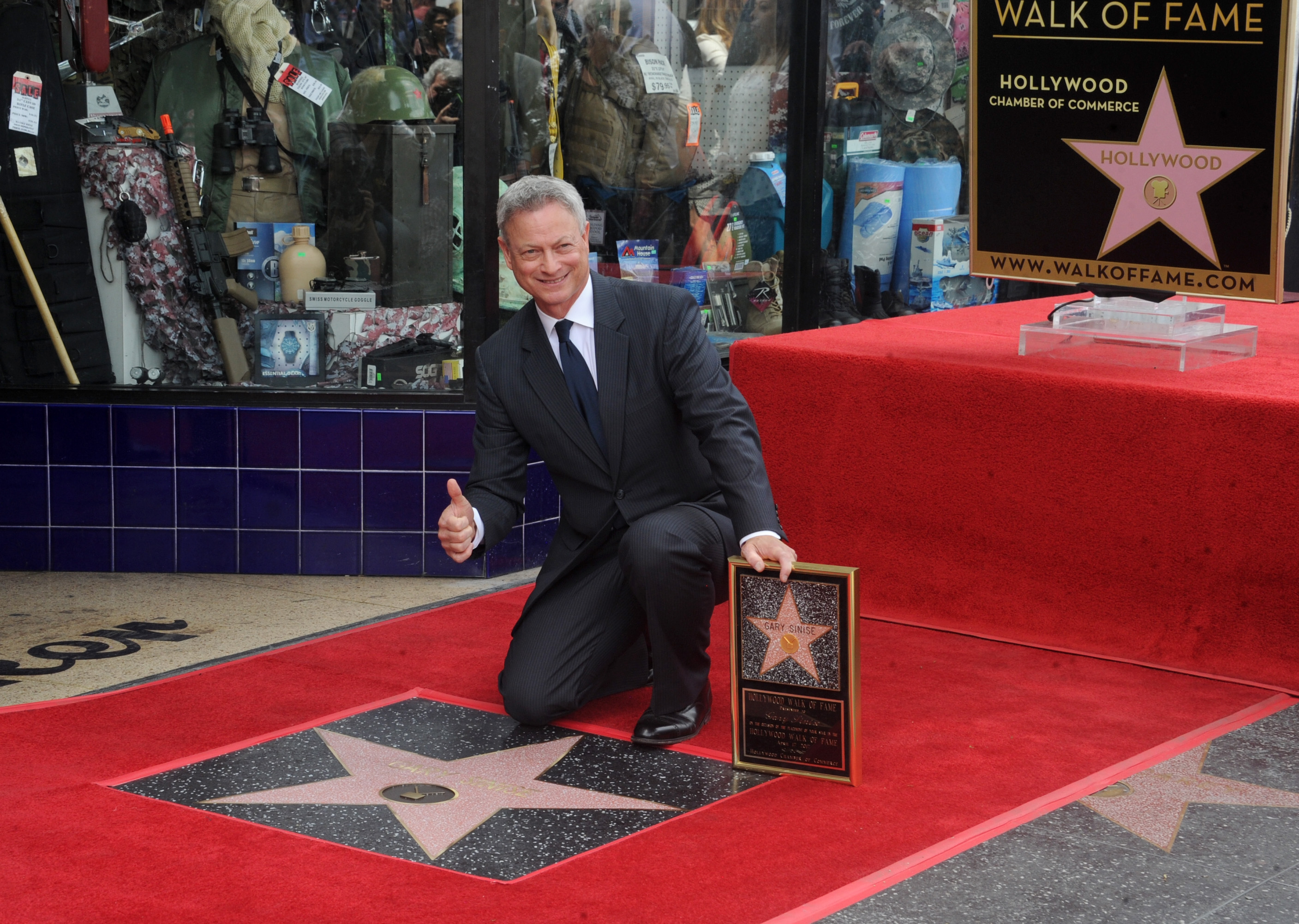 Gary Sinise Honored With Star On The Hollywood Walk Of Fame in Hollywood, California, on April 17, 2017. | Source: Getty Images