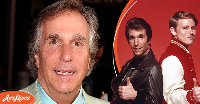 Henry Winkler during CBS Summer 2005 Press Tour Party - Arrivals at Hammer Museum in Westwood, California [left]. Henry Winkler (left) and Ron Howard as Arthur 'The Fonz' Fonzarelli and Richie Cunningham in the sitcom 'Happy Days', circa 1980 [right]. | Photo: Getty Images