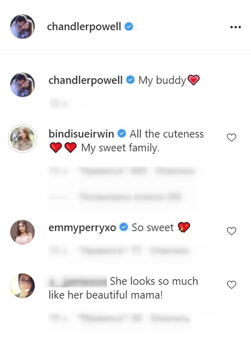 Comments under Chandler Powell's photo of him and his daughter Grace Warrior. | Photo: Instagram/@chandlerpowell