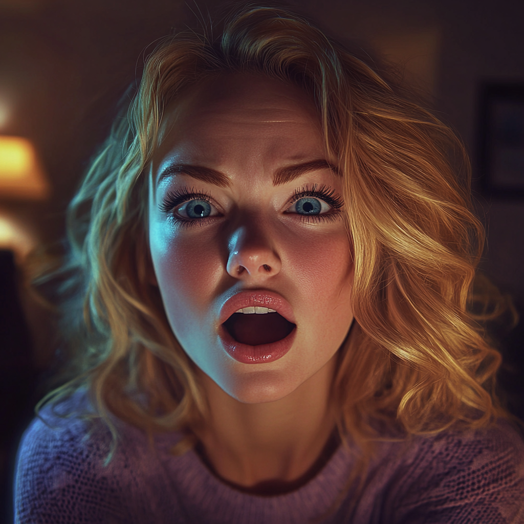 A startled young woman | Source: Midjourney