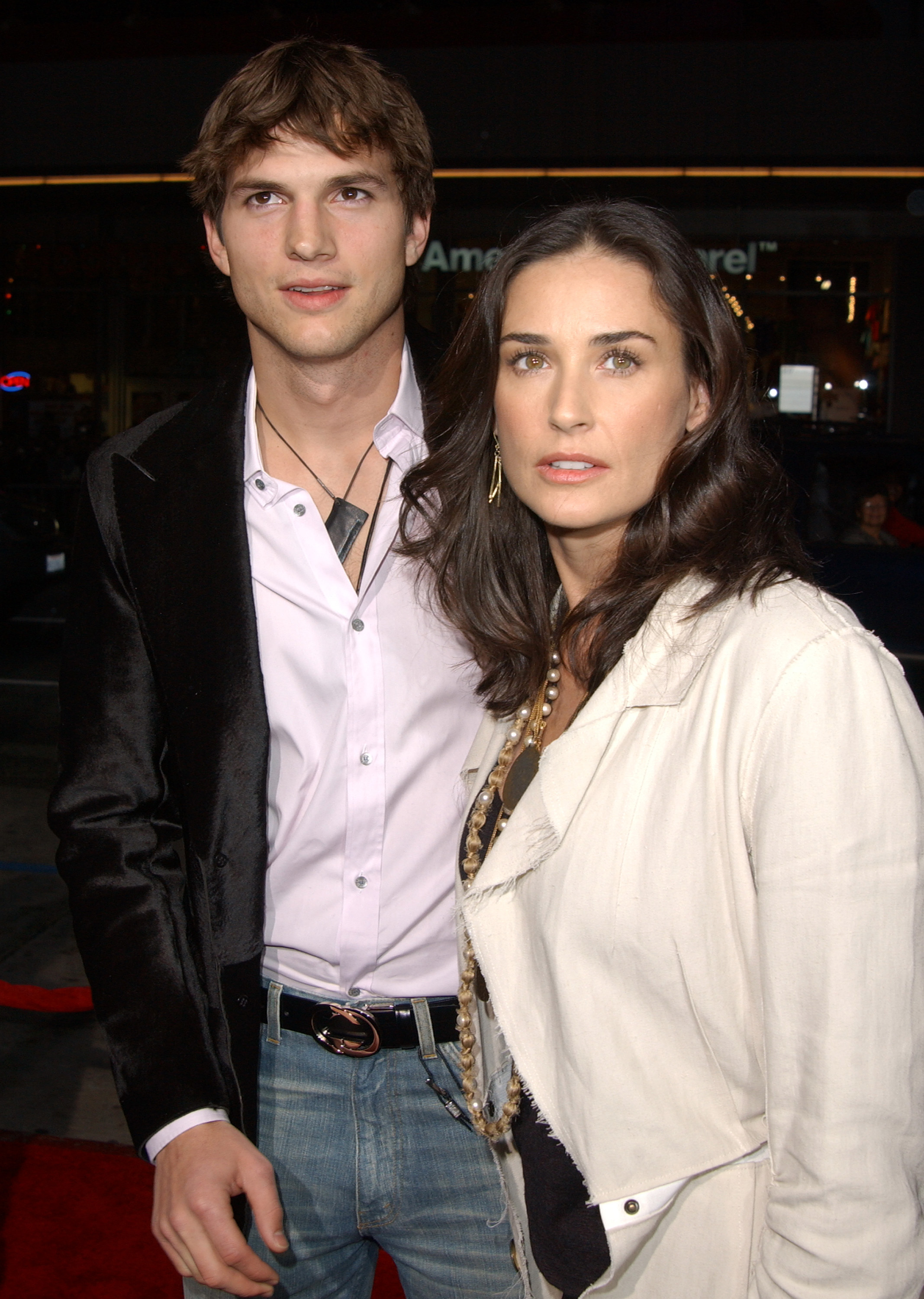 Ashton Kutcher and Demi Moore during "Guess Who" Los Angeles Premiere at Grauman's Chinese Theater in Hollywood, California on March 13, 2005. | Source: Getty Images