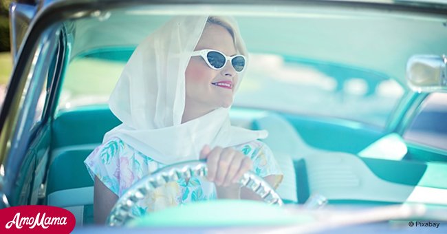 Two old ladies drive around in a car and one of them is deeply concerned